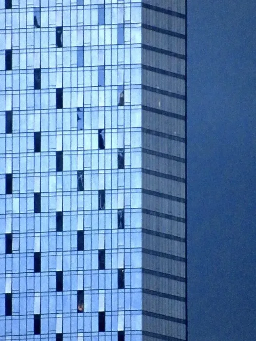 Framed Print : A modern corporate building set against a blue sky at dusk Framed Print : A modern corporate building set against a blue sky at dusk