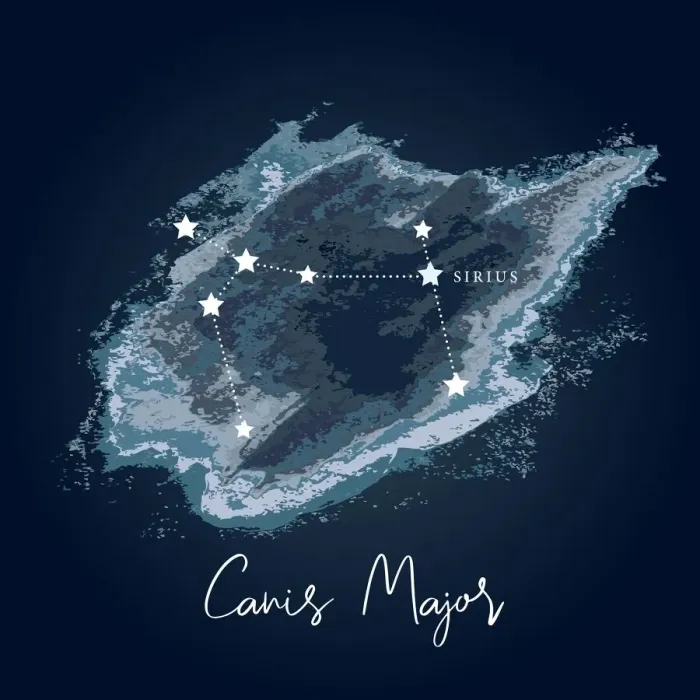 Framed Print : Modern Night Sky Constellation - Canis Major Framed Print : Modern Night Sky Constellation - Canis Major