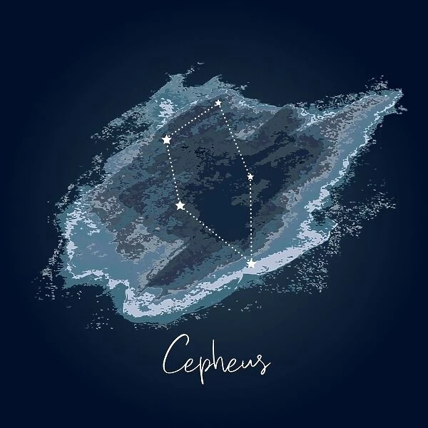 Modern Night Sky Constellation - Cepheus