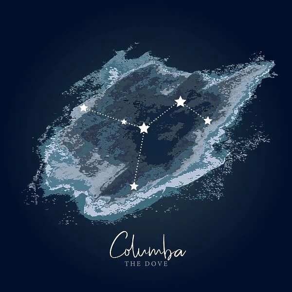 Modern Night Sky Constellation - Columba
