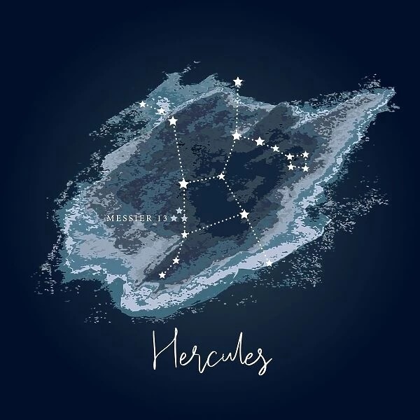Modern Night Sky Constellation - Hercules