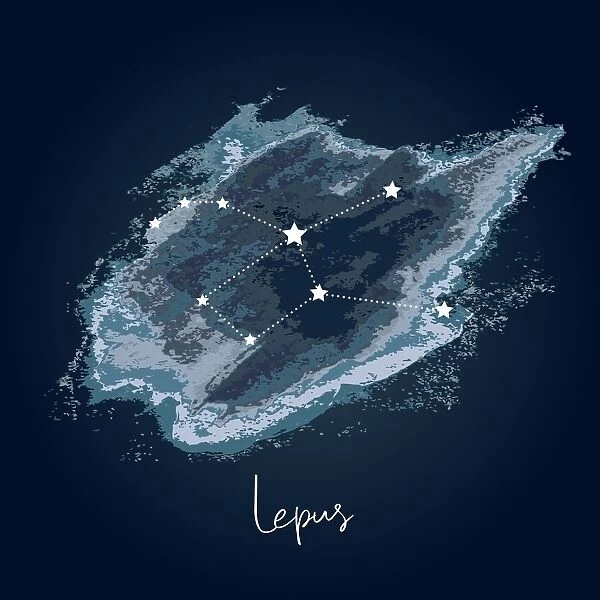 Modern Night Sky Constellation - Lepus