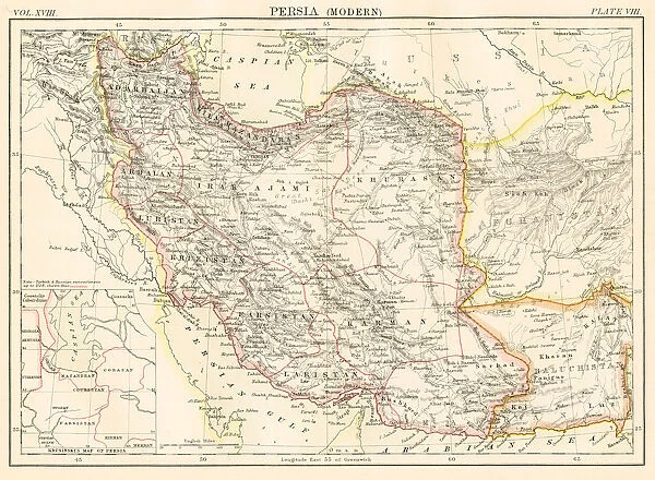 Modern Persia map 1885