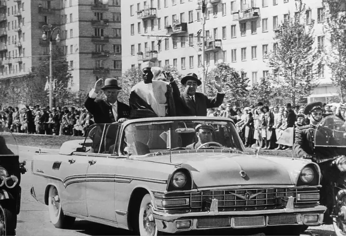 Framed Print : Modibo Keita with Premier Khrushcev and L.I. Breshnev