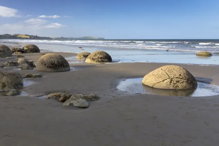 Framed Print : Moeraki Boulders on the beach in the evening light, Moeraki Beach, Hampden, Otago Region, New Zealand Framed Print : Moeraki Boulders on the beach in the evening light, Moeraki Beach, Hampden, Otago Region, New Zealand