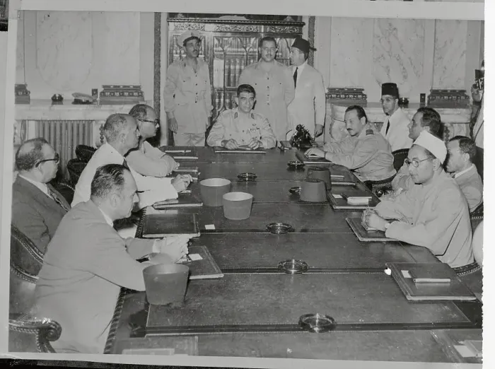 Framed Print : Mohammed Naguib Sitting with Council of Ministers Framed Print : Mohammed Naguib Sitting with Council of Ministers