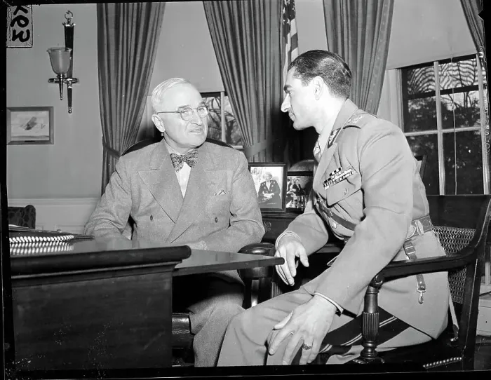 Framed Print : Mohammed Reza Pahlavi Confers With Harry Truman Framed Print : Mohammed Reza Pahlavi Confers With Harry Truman