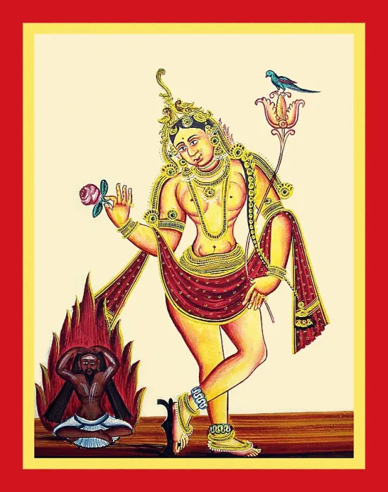 Framed Print : Mohini stands and looks at the ascetic Bhasmasura Framed Print : Mohini stands and looks at the ascetic Bhasmasura