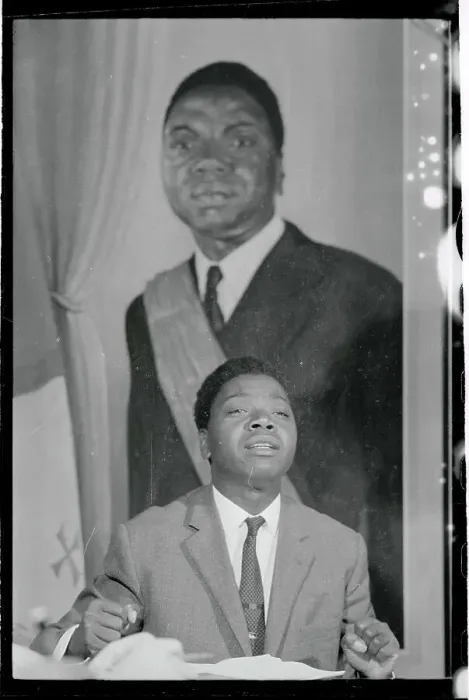 Framed Print : Moise Tshombe at Press Conference Framed Print : Moise Tshombe at Press Conference