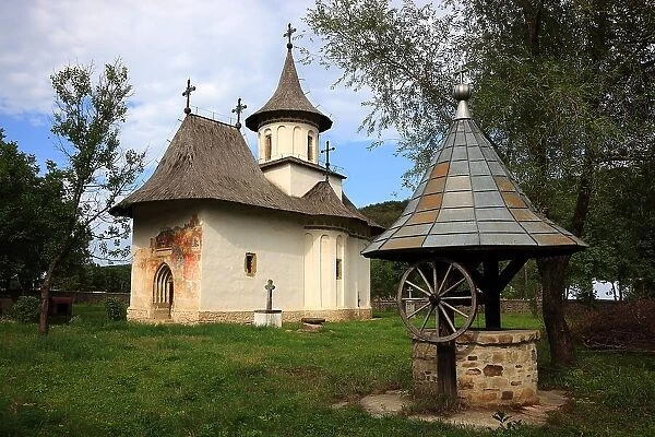 Moldavian Monasteries, The Holy Cross Church of Patrauti near Suceava, built in 1487, is the smallest church of Stephen the Great, Romania