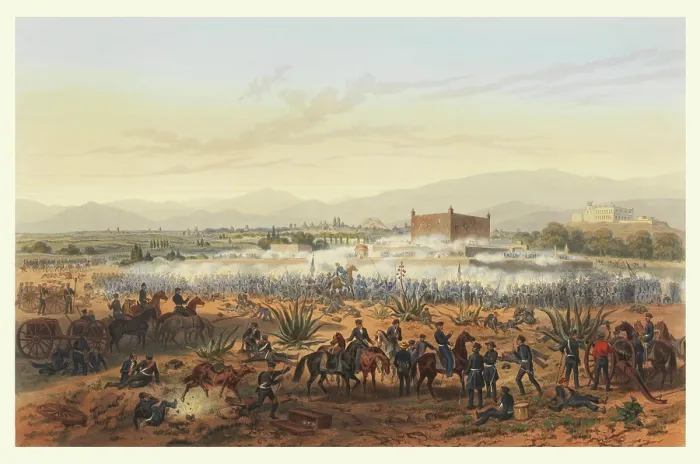 Framed Print : Molino del Rey - attack upon the Casa Mata Framed Print : Molino del Rey - attack upon the Casa Mata
