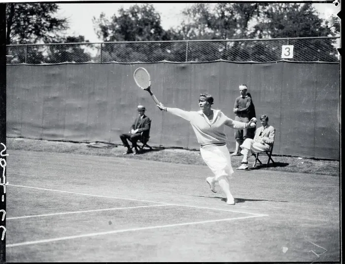 Framed Print : Molla Mallory in Tennis Match Framed Print : Molla Mallory in Tennis Match
