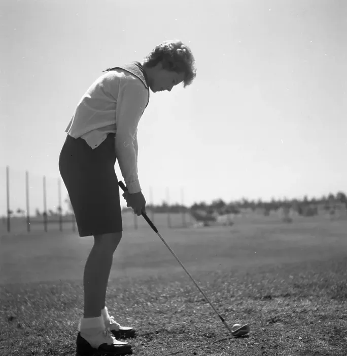 Framed Print : Mona Freeman Playing Golf Framed Print : Mona Freeman Playing Golf