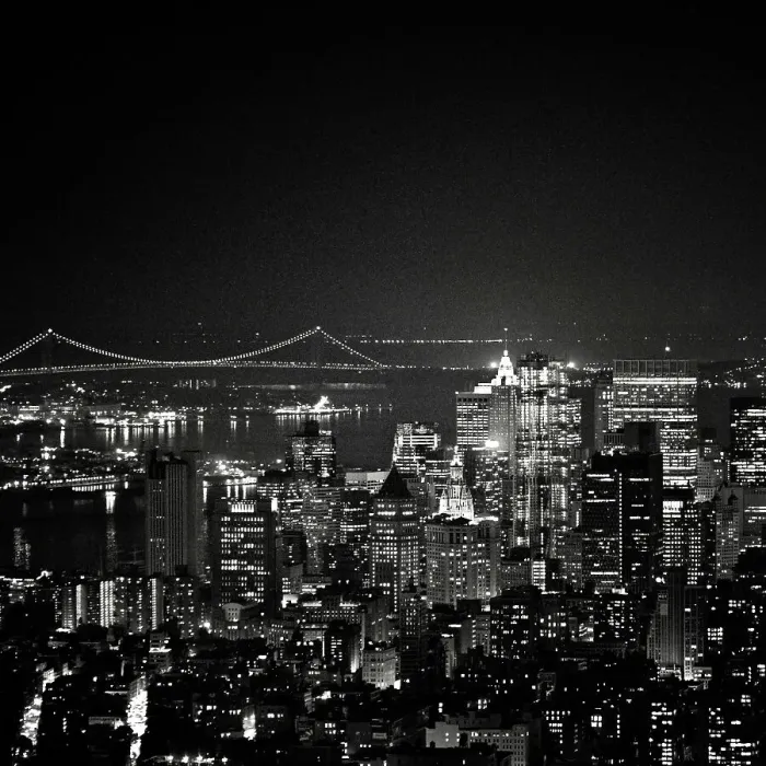 Framed Print : Monchrome New York City Night View Framed Print : Monchrome New York City Night View