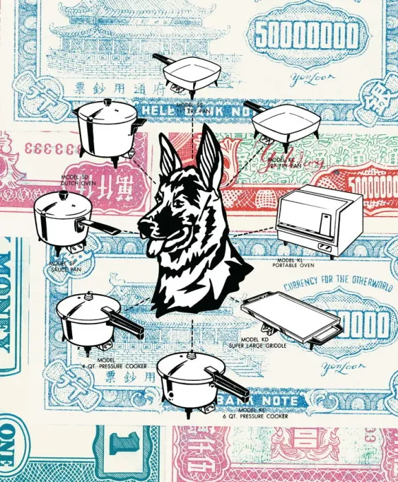 Framed Print : Money and Dog and Kitchen Appliances Framed Print : Money and Dog and Kitchen Appliances