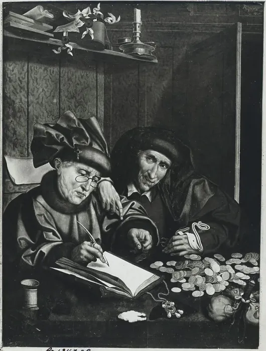 Framed Print : The Moneychangers by Quentin Massys Framed Print : The Moneychangers by Quentin Massys