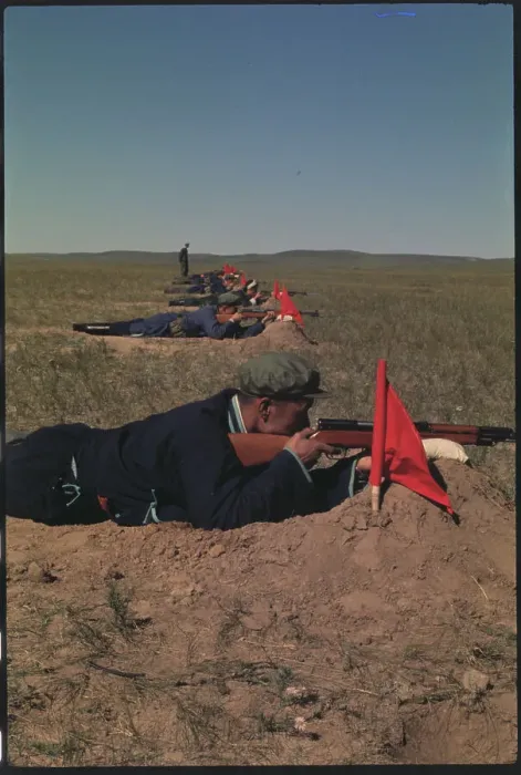 Framed Print : Mongolian Militia Having Target Practice Framed Print : Mongolian Militia Having Target Practice