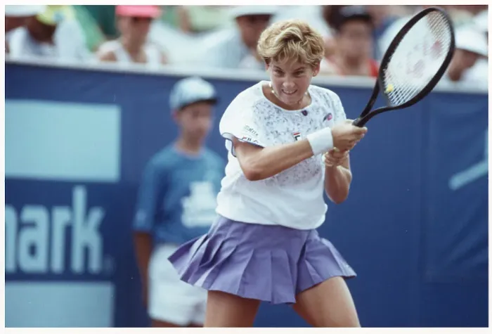 Framed Print : Monica Seles Playing in Tennis Tournament Framed Print : Monica Seles Playing in Tennis Tournament