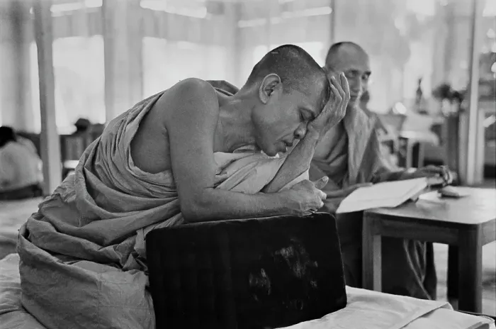 Framed Print : Monk Memorising Framed Print : Monk Memorising
