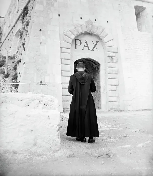 Framed Print : Monk At Monte Cassino Abbey Framed Print : Monk At Monte Cassino Abbey