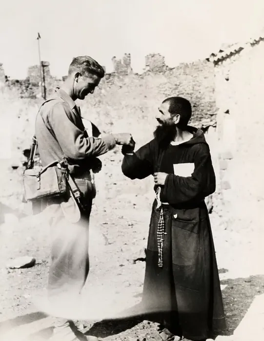 Framed Print : Monk And Soldier In Sicily Framed Print : Monk And Soldier In Sicily