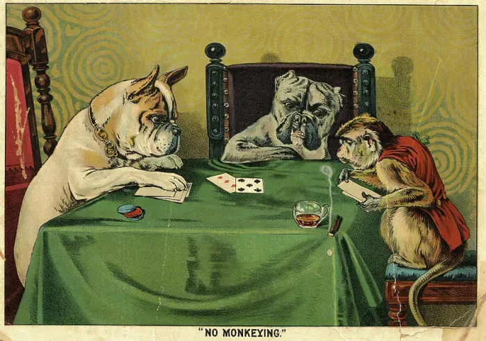 Framed Print : No Monkeying Lithograph Framed Print : No Monkeying Lithograph