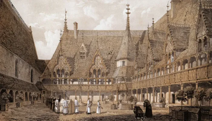 Framed Print : Monks At The Hotel Dieu Framed Print : Monks At The Hotel Dieu