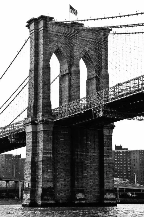 Framed Print : Monochrome Brooklyn Bridge, New York City Framed Print : Monochrome Brooklyn Bridge, New York City