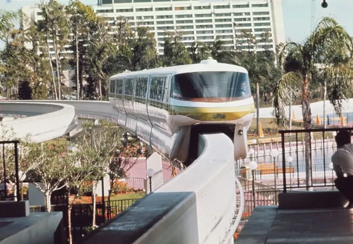 Framed Print : Monorail Moving in Disney Land