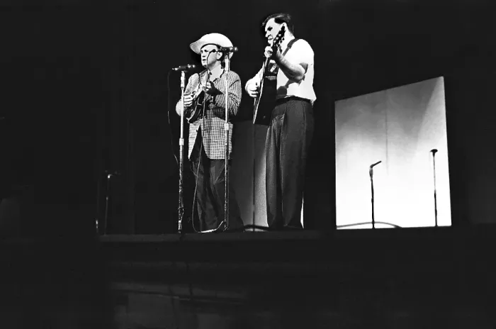 Framed Print : Bill Monroe And Doc Watson At The New York Folk Festival Framed Print : Bill Monroe And Doc Watson At The New York Folk Festival