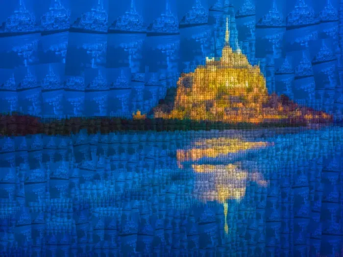 Framed Print : Mont Saint Michel Mosaic Framed Print : Mont Saint Michel Mosaic