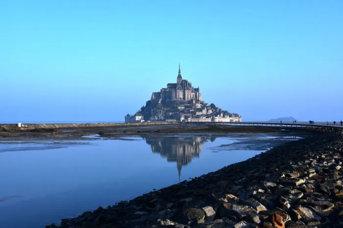 Framed Print : mont saint michel new access gateway Framed Print : mont saint michel new access gateway