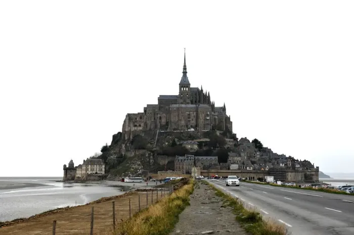 Framed Print : In front of Mont Saint-Michel of Normany region in France Framed Print : In front of Mont Saint-Michel of Normany region in France