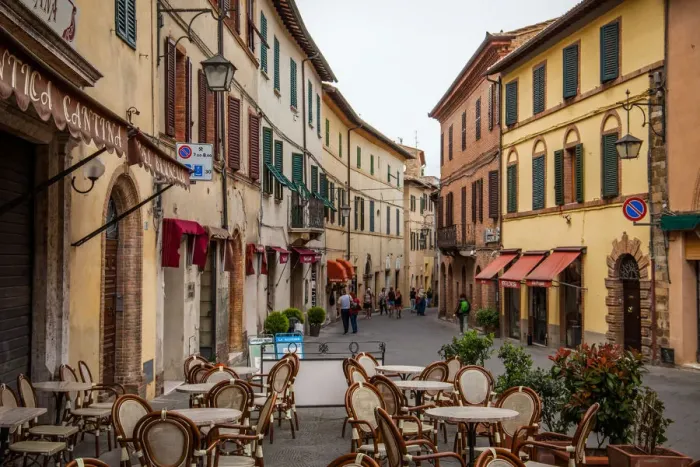 Framed Print : Montalcino Town Square Framed Print : Montalcino Town Square