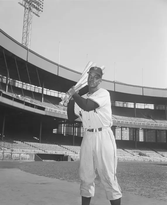 Framed Print : Monte Irvin Holding Baseball Bats Framed Print : Monte Irvin Holding Baseball Bats