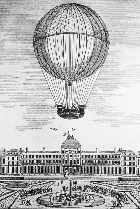 Framed Print : Montgolfier Hot Air Balloon Ascending Framed Print : Montgolfier Hot Air Balloon Ascending