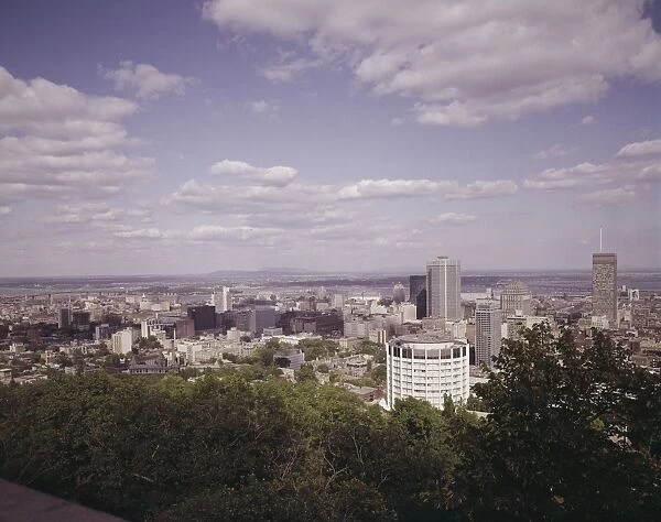 Montreal. A view over the city from Mount Royal, in Montreal, Canada, circa 1970