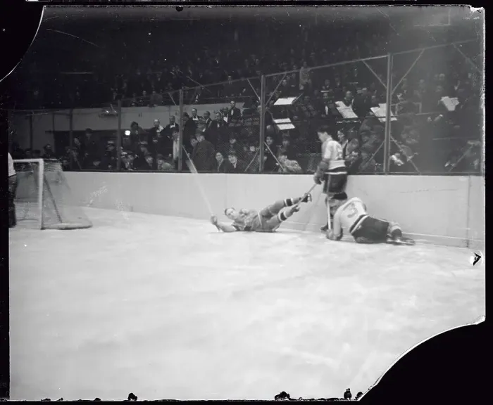Framed Print : Montreal Hockey Team Playing New York Hockey Team Framed Print : Montreal Hockey Team Playing New York Hockey Team
