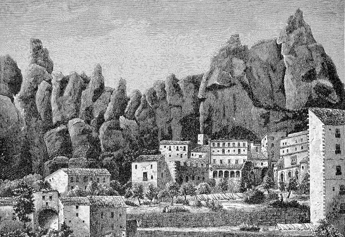 Framed Print : Montserrat Monastery, Spain, Historical, digital reproduction of an original from the 19th century Framed Print : Montserrat Monastery, Spain, Historical, digital reproduction of an original from the 19th century