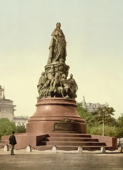 Framed Print : Monument to Catherine II, St. Petersburg, Russia, c. 1890, Historic, digitally enhanced reproduction of a photochrome print of the period Framed Print : Monument to Catherine II, St. Petersburg, Russia, c. 1890, Historic, digitally enhanced reproduction of a photochrome print of the period