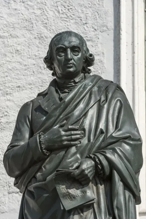 Framed Print : Monument to Herder, 1850, Herderplatz square in front of Herderkirche Church, bronze by sculptor Ludwig Schaller, Weimar, Thuringia, Germany Framed Print : Monument to Herder, 1850, Herderplatz square in front of Herderkirche Church, bronze by sculptor Ludwig Schaller, Weimar, Thuringia, Germany
