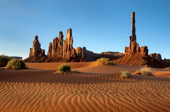 Framed Print : monument valley yei bi chei and totem pole
