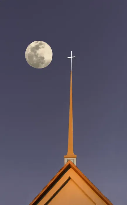 Framed Print : Moon And Cross Framed Print : Moon And Cross