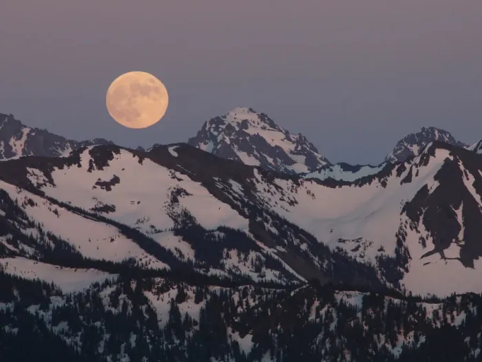 Framed Print : Full moon above the Olympic Peninsula, Washington, USA Framed Print : Full moon above the Olympic Peninsula, Washington, USA