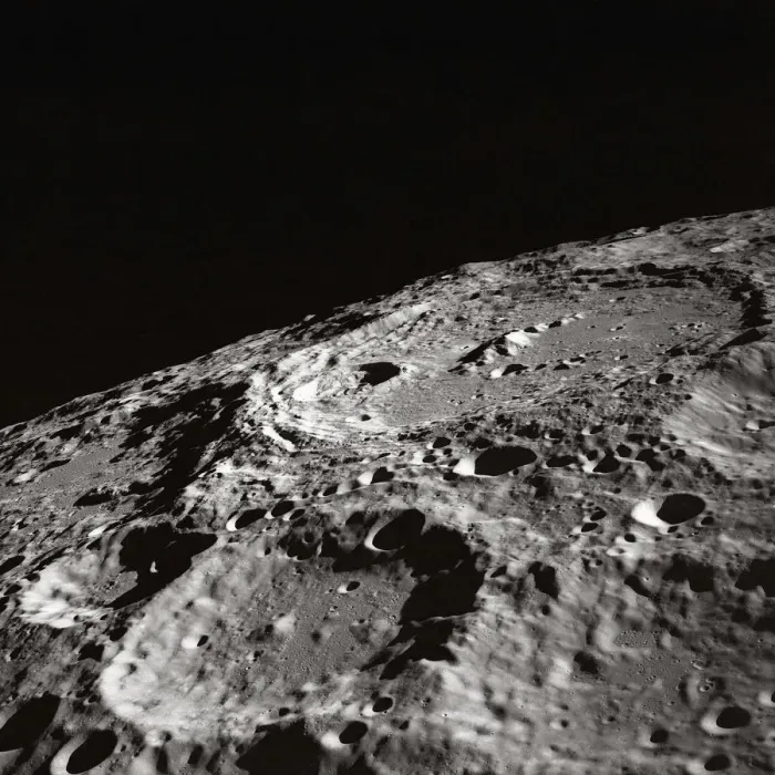 Framed Print : Moon Surface and Horizon
