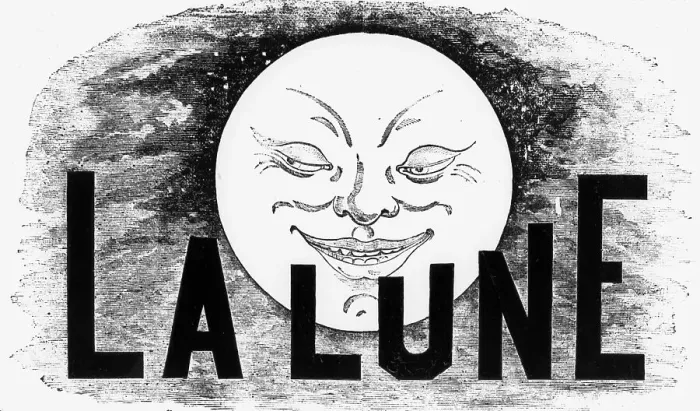 Framed Print : Full Moon W / Smiling Face - La Lune Framed Print : Full Moon W / Smiling Face - La Lune