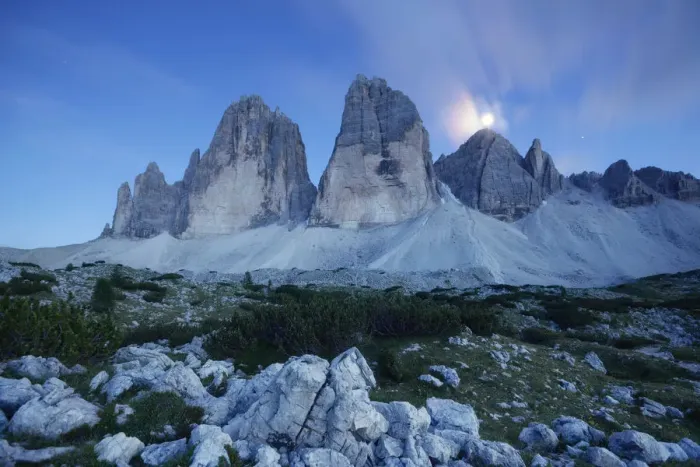 Framed Print : Moonlight over Tre Cime / Drei Zinnen, Dolomites Framed Print : Moonlight over Tre Cime / Drei Zinnen, Dolomites