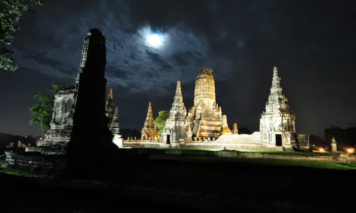Framed Print : Moonlit Ayutthaya Temple, Thailand Framed Print : Moonlit Ayutthaya Temple, Thailand