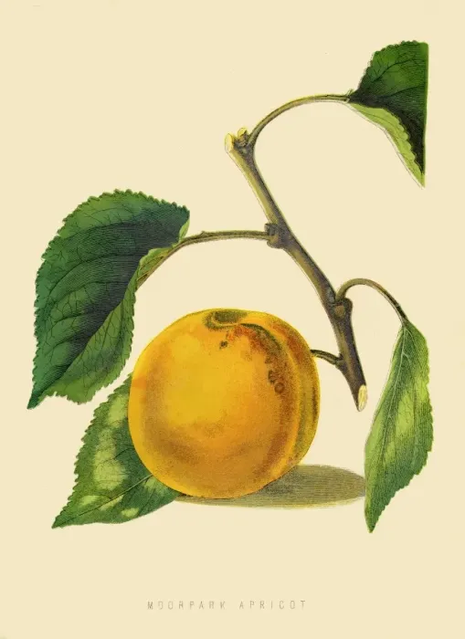 Framed Print : Moorpark Apricot illustration 1874 Framed Print : Moorpark Apricot illustration 1874