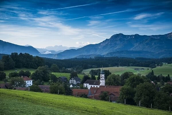 Morning atmosphere, Aidling, Upper Bavaria, Bavaria, Germany